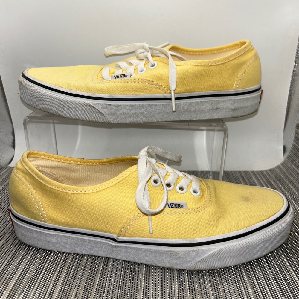 Vans Authentic Yellow Canvas Low Top Skate Shoes Mens 7.5 Womens 9.0